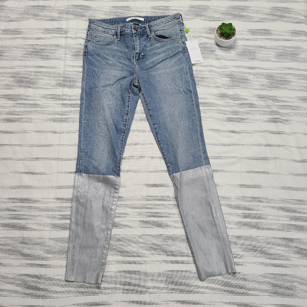 Sam Edelman Kitten Skinny Silver Jeans 27 - Picture 2 of 9